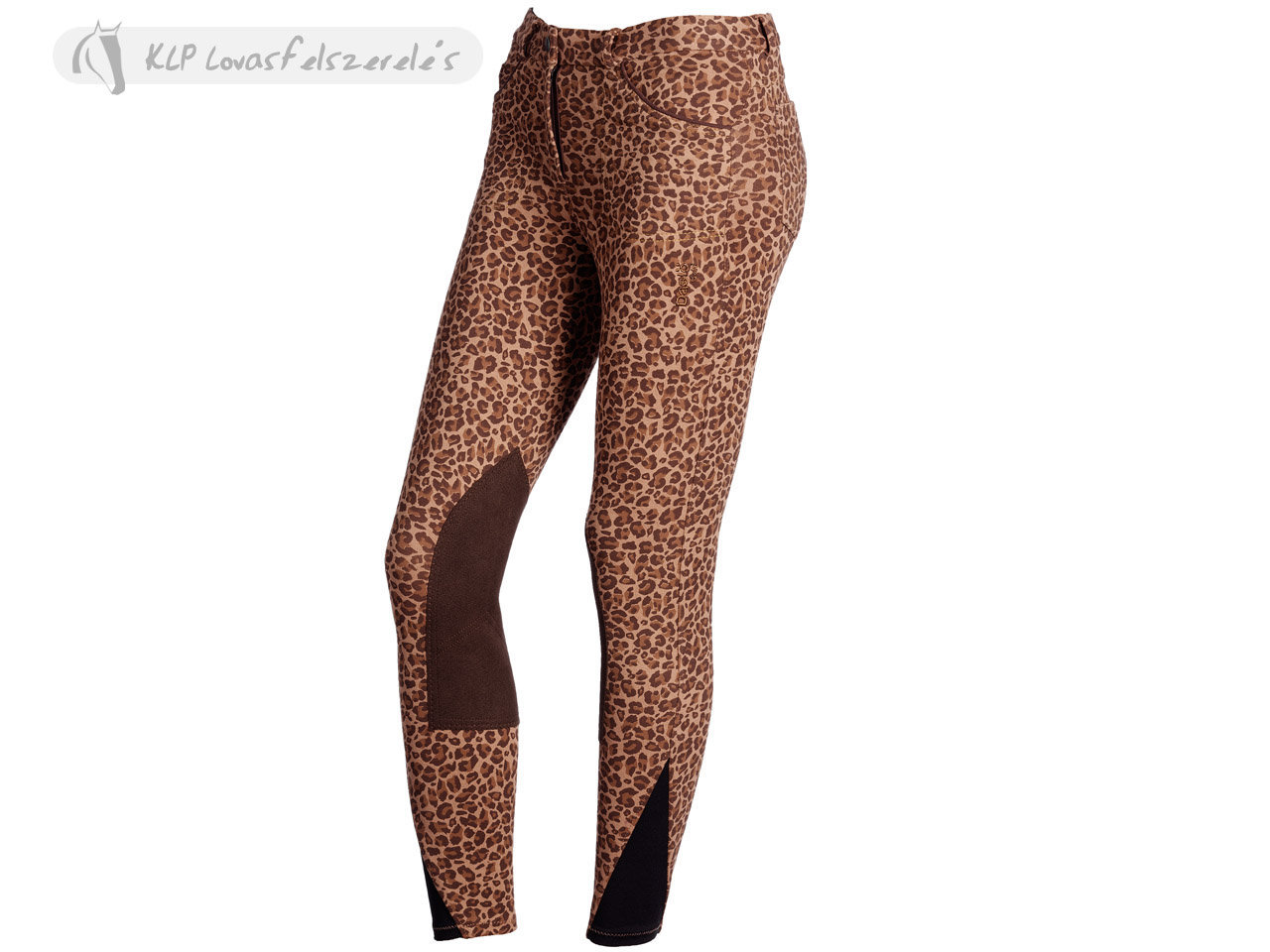 Daslö Ladies Knitted Breeches With Animalier Printing With Suede Knee Patch