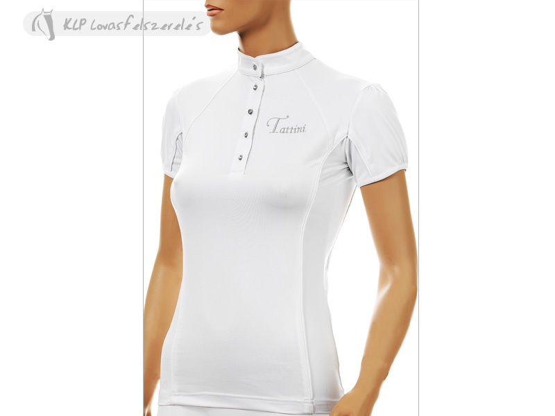 Tattini Ladies Short Sleeved Button Down Stock Polo With Crystals